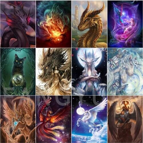 Full Drill Diamond Embroidery Dragon Animal Needlework Sale Diamond Painting wall art Picture Of Rhinestone Home Decoration