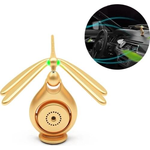 B36B Car Dragonfly Decoration Rotating Air Freshener Fragrance Diffuser Car Interior Decoration for Office Home Vehicle