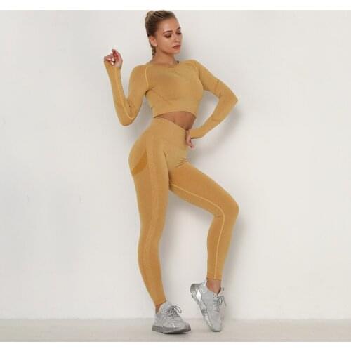 Seamless Yoga Set Women Workout Sportswear Gym Clothing Fitness Underwear Crop Top High Waist Leggings Sport Bra Sports Suits