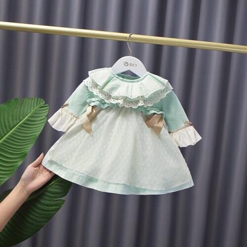 Sweet Autumn Princess 2pcs Clothes Set Baby Girls Children Kids Baby Knitwear Cardigan+Sleeveless Lace Bow Dress Kids
