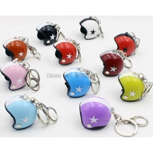 By DHL or Fedex 200pcs New Motorcycle Helmets Key chain Women men Cute Safety Helmet Car Keychain Bags Hot Key Ring wholesale