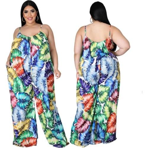 Jumpsuit Women Plus Size Clothing 5xl Floral Print Sexy Outfits Elegance Strapless Tank One Piece Outfit Wholesale Dropshipping