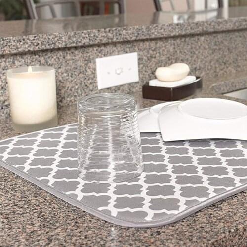 Kitchen Countertop Suction Mat Tableware Cup Bowl Dish Drain Pad Dry Matter Pad Control Pad Desktop Suction Mat Placemat Report