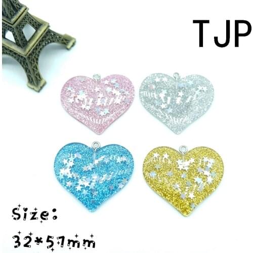 Colorful Heart Charms Pendants for Handmade decoration bracelets necklace earring key chain Jewelry Making