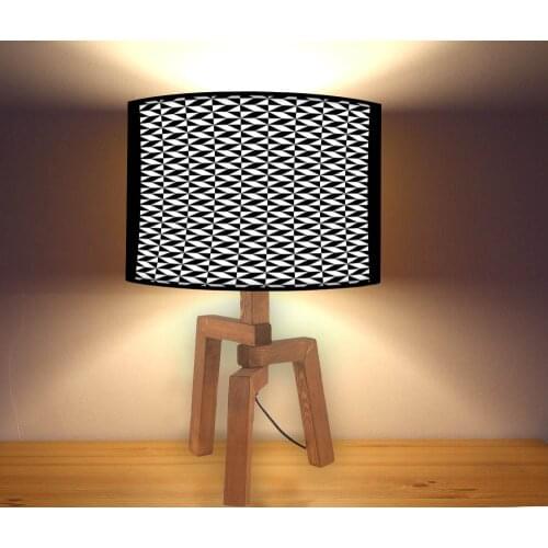 Lines 4 Pattern Lampshade, Wood Floor Standing Modern Lampshade