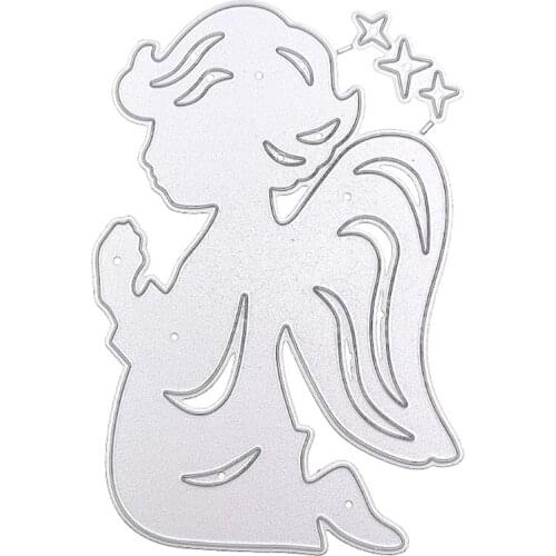 Praying Angel Die Cuts Edge Border Frame Carbon Steel Cutting for DIY Decorative Embossing Paper Card Making Light Boxes