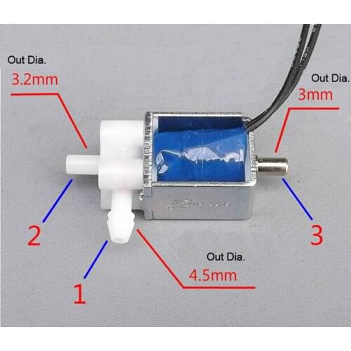 5PCS DC 5V 6V Two Position Three Way Miniature Solenoid Valve Small Electric Control Valve exhaust Drain valve