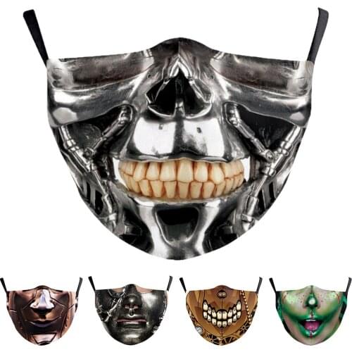 Fashion Robot Mouth Face-Mask Halloween Cospaly Women Men Unisex Protection Breathable Adjustable Cycling Spots Adult Party Mask