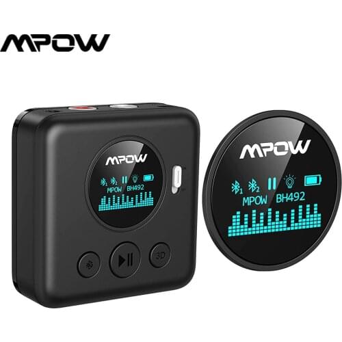 Mpow Bluetooth 5.0 Audio Receiver with 3D Surround Wireless Adapter for Speaker Home Car Music Stereo Sound for 12H Battery Life