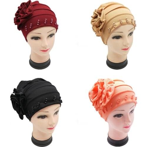 New Elastic Fashion Turban Hatr WomenHeadscarf Bonnet Inner Hijabs Cap Muslim Hijab femme Wrap Head