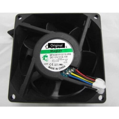 Original 100% working MF80381V1-D000-M99 DC 12V 6.1W 4-wire 4-pin connector 80mm 80x80x38mm Server Square Cooling fa