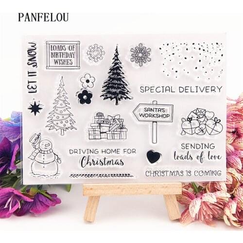 PANFELOU Snow forest Transparent Silicone Rubber Clear Stamps cartoon for Scrapbooking/DIY Easter wedding New year album