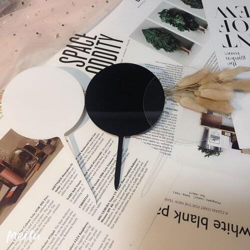 Blank Acrylic Happy Birthday Cake Topper Transparent Black White Acrylic Cake Topper For Wedding Birthday Party Cake Decorations