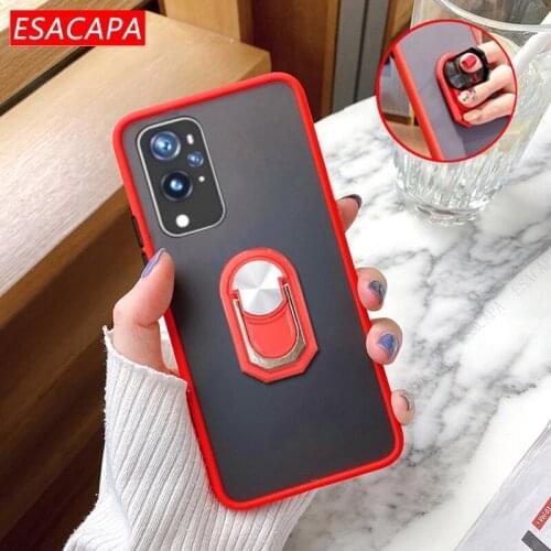 Ring Stand Holder Transparent Phone Case For Oneplus 9 Pro Nord N100 N10 5G Soft TPU Shockproof Cover For One Plus 8 7T Pro 6T