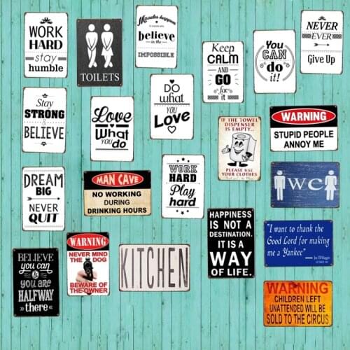 Do What You Love/Dream/Toliets/Warning Retro Metal Sign Wall kitchen Apartment Club Home Art Vintage Decor Poster Iron Painting