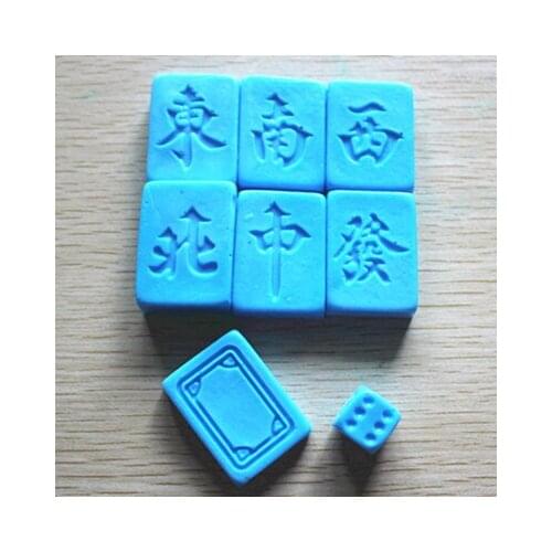 Silicone soap mold C356 chinese Mahjong shape fondant cake chocolate clay mould wholesale mould tools
