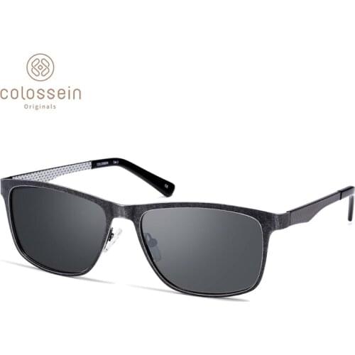 COLOSSEIN Men Polarized Sunglasses Classic Square Sun Glasses UV400 Vintage Glasses For Men Outdoor Driving TAC Flat Eyewear