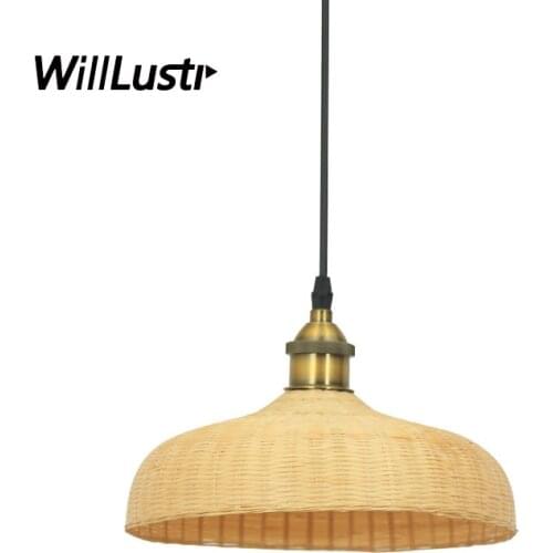 Southeast Asia Style Bamboo Pendant Lamp Restaurant Hotel Lounge Dining Room Bedroom Pastoral Hand Knitted Suspension Lighting
