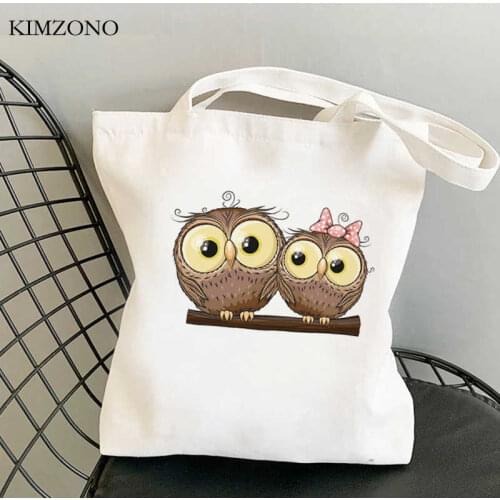 Owl shopping bag jute bag bolsas de tela tote shopping canvas bag net sac cabas reciclaje cloth grab
