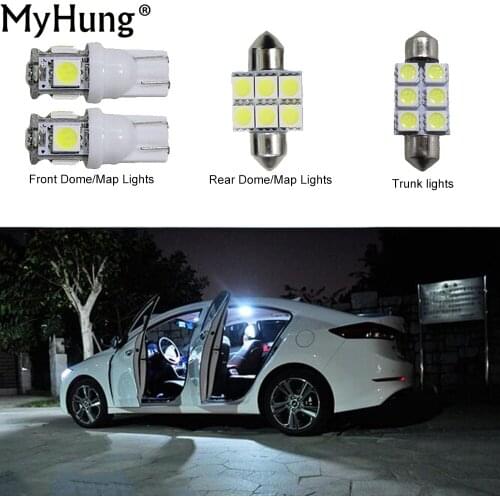 Convenience Bulbs For Hyundai Accent(sunroof) Car Led Headlight C10W W5W Replacement Bulbs Dome Map Lamp White 4PCS Per Set
