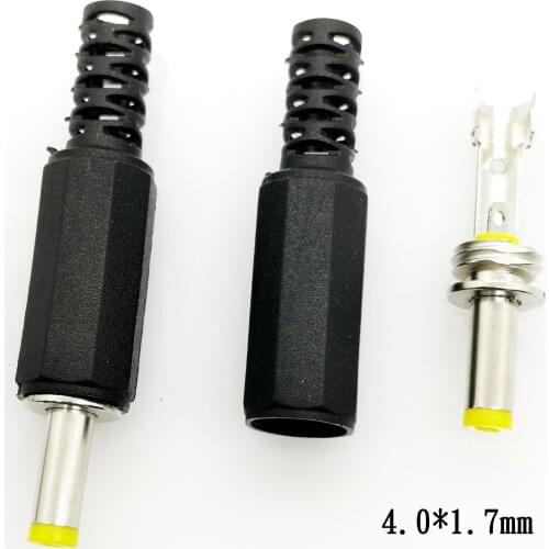 10pcs DC Power 4.0 x 1.7mm Male Plug Connector Adapter Plastic Handle Yellow Head DC 4.0*1.7mm DIY Adapter Connector