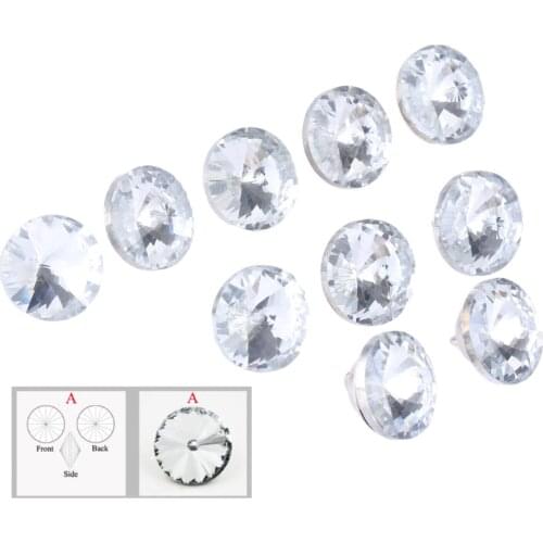 10Pcs Diamond Crystal Rhinestone Upholstery Button 14mm Dia Sofa DIY Diamond Upholstery Headboard Buttons Sewing Accessories