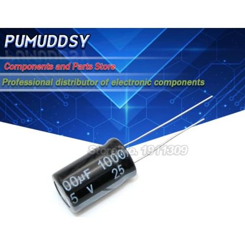 10PCS Higt quality 25V1000UF 10*17mm 1000UF 25V 17*10 Electrolytic capacitor