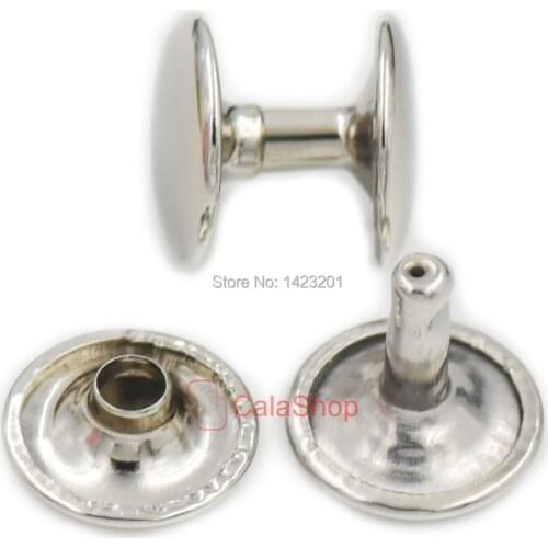 100 pcs / Lot 12mm 1/2" Double Round Cap Rivet Stud Leather Craft Metal Leathercraft Punk Spike Decoration Color Nickle Bronze