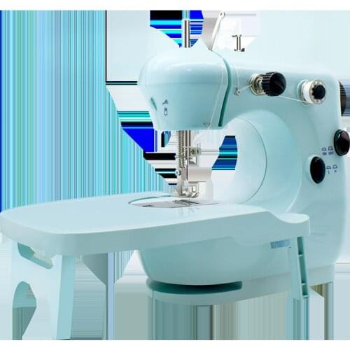 220V EU Plug Multifunctional Electric Mini Sewing Machine With Light And English Manual For Household DIY Apparel Fabric Sewing