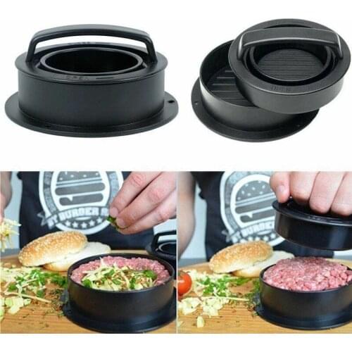3 in 1 Stuffed Burger Press Meat Pie Press with Baking Paper Liners Hamburger Mold Maker Pastry Tools BBQ Kitchen Accessories