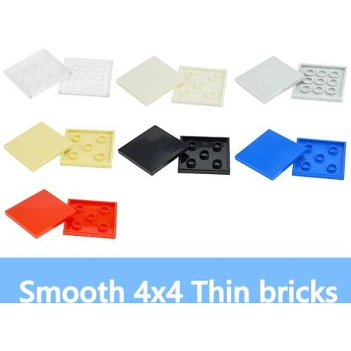 30PCS DIY Smooth Flat 4*4 Building Blocks Assembles Particles Figure Bricks Tile 4x4 Educational Creative MOC Toys for Children