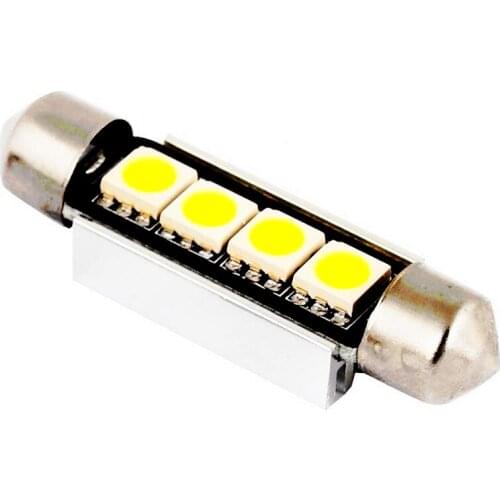 4pcs 42mm C5W C10W canbus no error Festoon 4 led 5050 smd Car Licence Plate Light Auto housing Interior Dome lamp Reading Lights