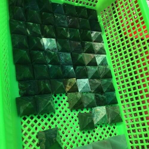 40mm 1pc Natural African Green Turquoise stone Pyramid obelisk point Healing Reiki stone