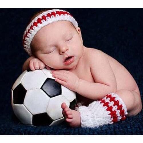 Basketball Newborn Baby Sweatband and Leg Warmers Set Crochet Sports Legwarmer Tube Socks Boy Photography Props Baby Cloth H226