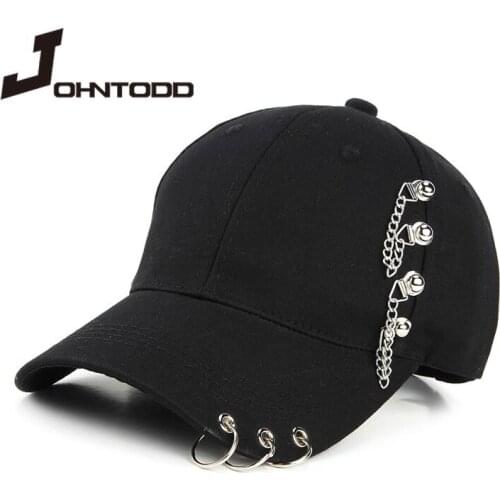 Embroidered iron chain solid color baseball cap unisex ladies men boys girls sun hats hot selling fashion summer hats adjustable