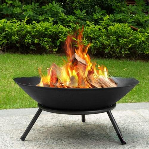Steel Large Fire Bowl Cast Iron Firepit Modern Fire Pit Garden Fireplace Outdoor for Garden Patio Terrace Camping