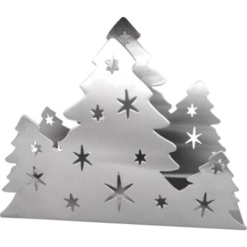 Stainless Steel Napkin Holder Tissue Stand Rack Paper Serviette Dispenser for Christmas Dining Table Kitchen Counter Decoration