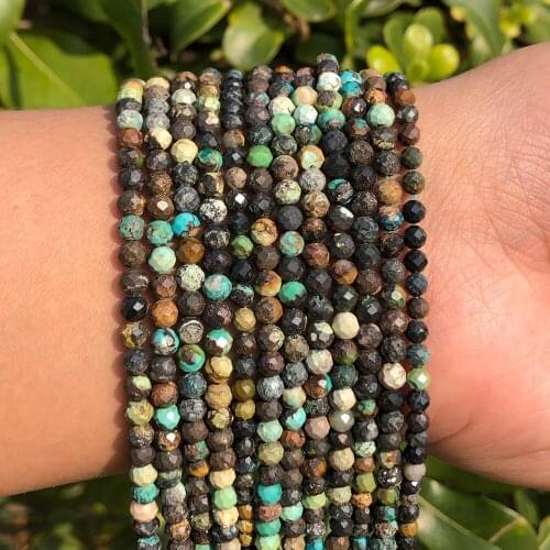 2 3 4 mm Natural African Turquoises Faceted Stone Beads For Jewelry Making Findings Necklace Bracelet Accessories Supplies 15