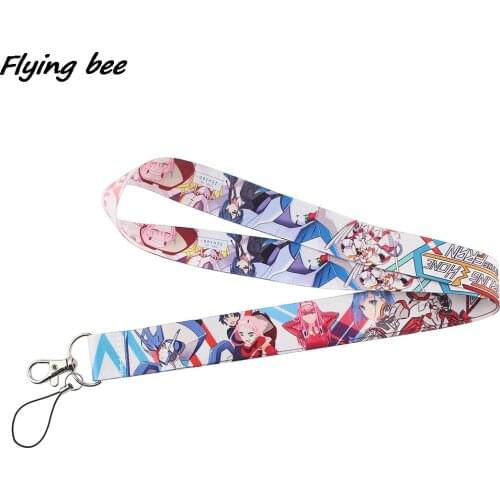 Flyingbee Anime Figure Cartoon Key Chain Lanyard Gifts For Child Students Friends Phone USB Badge Holder Necklace X1363