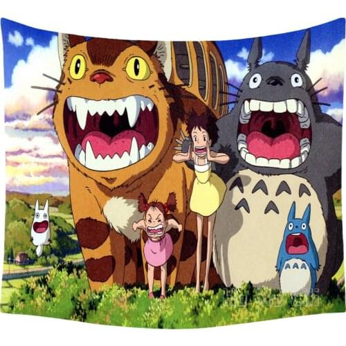 Totoro Cartoon Character Tapestry Lovely Home Interior Decoration