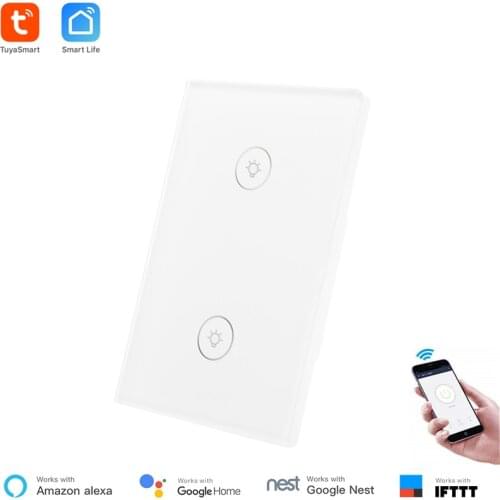 Tuya US Standard WiFi Switch Wireless Intelligence Wall Switches Remote Control Voice Work with Alexa Google Home Light Switch