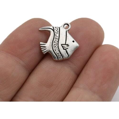 JAKONGO Ocean Fish Charms Pendants for Jewelry Making Bracelet DIY Accessories 17x16mm 10pcs