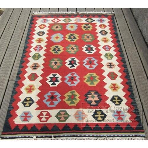 KILIM handmade wool braided rugs exotic national winds American rustic knitted carpets bedside blankets 49gc149yg4