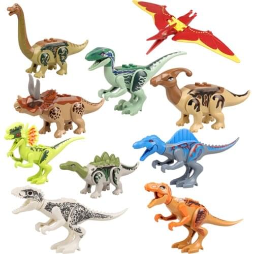 10pcs/set Jurassic World Park Dinosaurs Building Blocks Tyrannosaurus Rex Animals Figure Educational Toys Gift For Children Kids