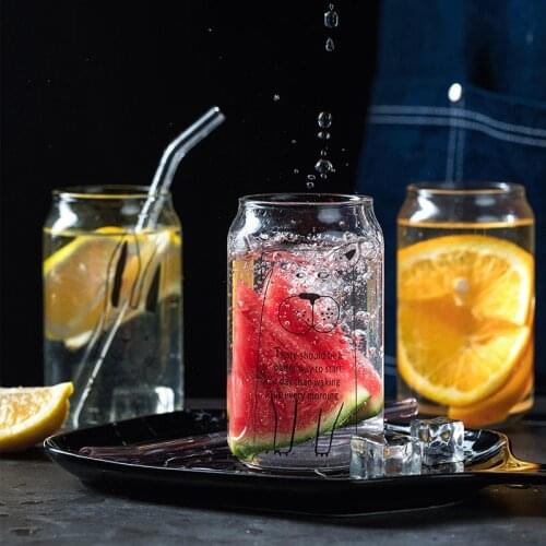 Creative Coke Cup Transparent Drink Cup Milk Tea Cup Lemon Soda Juice Cup Personalized Glass Cup Juice Cup Drinkware Tea Mugs
