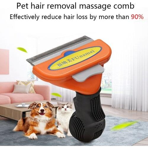 2021 Fashionable And Simple Portable Pet Dog Cat Hair Removal Comb Cat Hair Removal Brush Fading Open Knot Comb Pet Comb