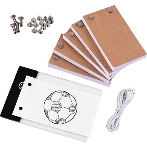 300 Sheets Flip Book Kit with Light Pad LED Light Box Tablet Drawing Paper Flipbook with Binding Screws for Drawing Tracing