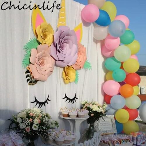 Chicinlife 1Set Unicorn Horn Eyelash Stickers Baby Shower Kids Favors DIY Home Birthday Unicorn Party Backdrop Wedding Supplies