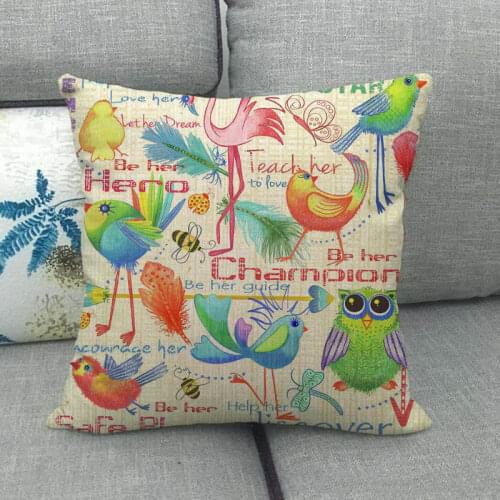 45cm*45cm watercolor Arrows and birds design linen/cotton throw pillow covers couch cushion cover home decor pillow