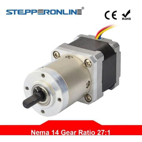 Nema 14 Stepper Motor 27:1 Planetary Gearbox Nema14 Geared Step Motor L=33mm 0.8A for 3D Printer/CNC Robotic